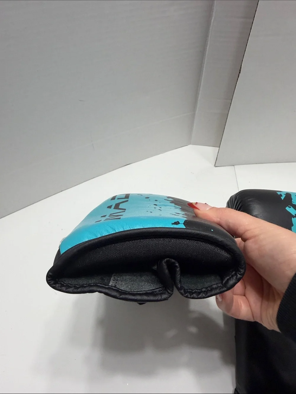 MADABOLIC Teal and Black Training Quick Boxing Gloves Size S/M